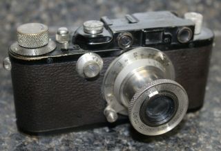 Rare Leica Iii Rangefinder Camera Black Nickel With Nickel Elmar 5cm 3.  5 Lens