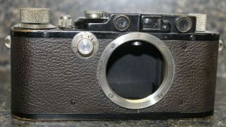 RARE Leica III Rangefinder Camera BLACK Nickel WITH Nickel Elmar 5cm 3.  5 Lens 5