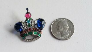 Vintage AUTHENTIC Trifari Alfred Philippe Sterling Silver Crown Brooch 5