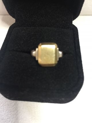 Vintage Lisa Jenks Sterling Silver & 18k Gold Nugget Ring Size 6 C.  2000’s
