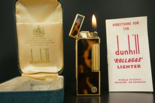 Dunhill Rollagas Lighter Neworings W/box Vintage 531
