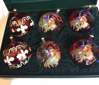 Rare Vintage Stunning Gucci Christmas Tree Ornaments Hand Painted & Signed