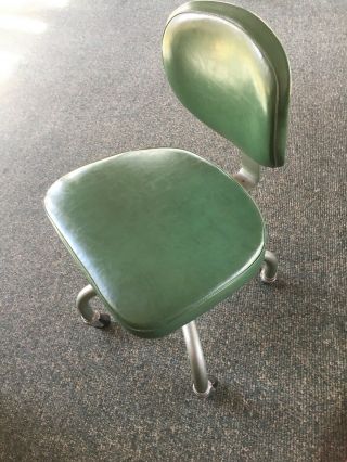 Vintage All - Steel 1950s 1960s Olive Green Office Chair Industrial Desk Task 60s