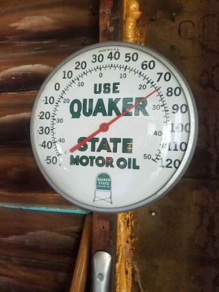 Vintage Quaker State Motor Oil 12 " Thermometer