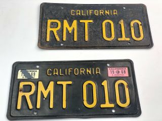 1963 Vintage Black California License Plates Tags Pair Rmt 010 Dmv Clear