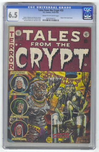 Tales From The Crypt 33 Cgc 6.  5 Vintage Ec Comic Origin Of Crypt Keeper 1952
