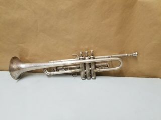 C.  G.  Conn Vintage Engraved Silver Plated Trumpet Mod.  40 H Serial 310310