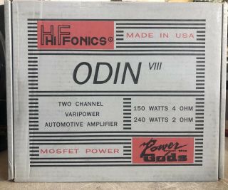 Old School Hifonics ODIN VIII 2 Channel Amplifier,  RARE,  USA,  Zed Audio,  NOS,  NIB 6