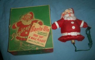Vintage Santa Glo Illuminated Tree Top & Wall Plaque