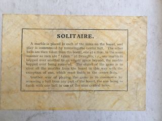 VTG F.  H.  AYRES Solitaire Game W/ BOX & MARBLES 6 1/2 