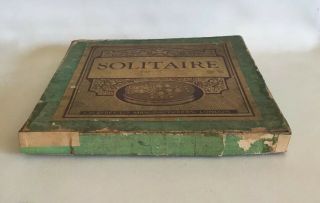 VTG F.  H.  AYRES Solitaire Game W/ BOX & MARBLES 6 1/2 