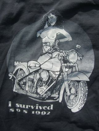 Rare Cool Vintage Harley Davidson Rally T - Shirt Naked Girl Screen Stars Sz Large