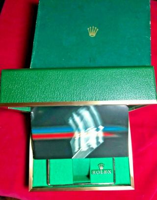 Vintage Green Leather Rolex Watch Presentation Box With Outer Box