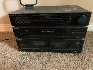 Vintage Sony Hst211 Stero Component System Rack Double Cassette Tape Equalizer