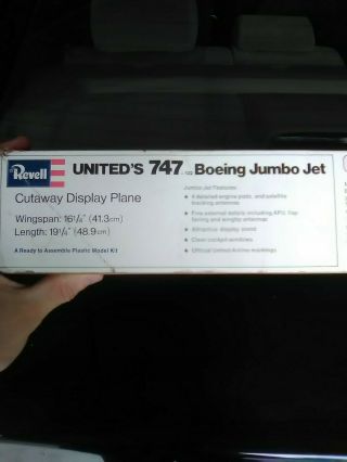 Vintage 1974 Revell 1/144 United ' s 747 - 122 Boeing Jumbo Jet model kit (. 3