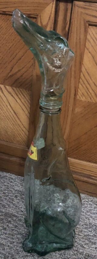 Vintage Chianti Green Glass Italian Dog Wine Bottle