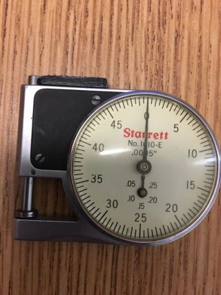 Vintage Starrett 1010 - E Pocket Micrometer In Red Case.