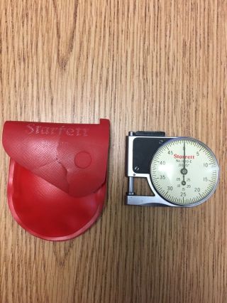 Vintage Starrett 1010 - E Pocket Micrometer in red case. 2