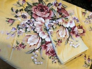 Vintage Ralph Lauren Yellow Sophie Brook Floral King Comforter & 2 King Shams 3