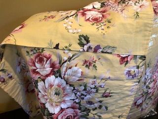 Vintage Ralph Lauren Yellow Sophie Brook Floral King Comforter & 2 King Shams 4