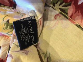 Vintage Ralph Lauren Yellow Sophie Brook Floral King Comforter & 2 King Shams 6