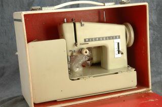 Vintage Micro Elite Japanese Sewing Machine With Case.  Restoration Project Rare