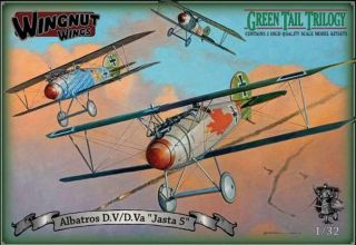 Rare Wingnut Wings Oop Albatros D.  V/d.  Va " Jasta 5 " Green Tail Trilogy - 1/32