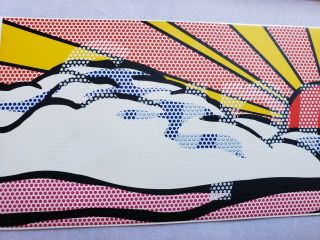 Vintage Supreme Roy Lichtenstein Box Logo Sticker Sunrise 4