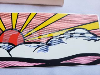 Vintage Supreme Roy Lichtenstein Box Logo Sticker Sunrise 5