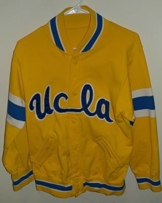 Vintage Ucla Basketball Warm Up Jersey Jacket Medalist Sand Knit Rare Game Worn?