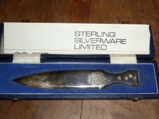 Rare 1972 Limited Edition Silver Letter Opener Sheffield Sterling Silverware Ltd