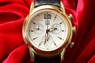 Vintage ESQ by Movado Upscale Men ' s Wristwatch/Chronograph/E5299 Great 2