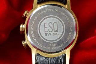 Vintage ESQ by Movado Upscale Men ' s Wristwatch/Chronograph/E5299 Great 5