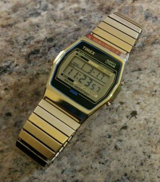 Vintage Rare 1987 Timex Digital Alarm Chronograph Men 