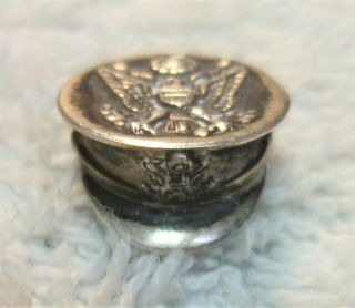 Vintage Wwii Us Army Officer Sterling Silver 3d Hat Cap Charm