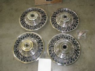 Rare Set Of 4 Nos General Motors Factory Accessory 14 " Wire Hubcaps