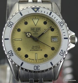 Rare Heuer 1000 Series Professional 200m Night Diver Watch 989.  113 L