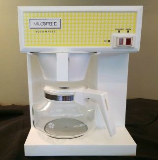 Vintage Mr Coffee Ii Retro Automatic Maker Model Cb - 500ac Yellow Flower 1975