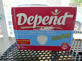 1 - Case 32 Large Vintage Depends Overnights Rare With Plastic Backing