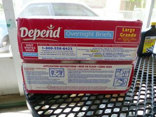 1 - case 32 Large Vintage Depends Overnights Rare with Plastic Backing 2