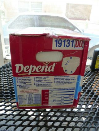 1 - case 32 Large Vintage Depends Overnights Rare with Plastic Backing 3