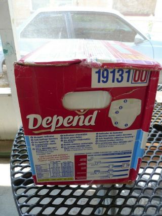 1 - case 32 Large Vintage Depends Overnights Rare with Plastic Backing 4