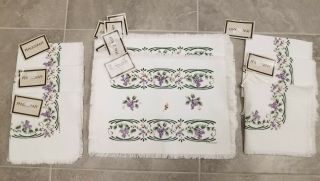 Vtg Pfaltzgraff Grapevine Set Of 6 Placemats And 6 Napkins Woven Nwt Rare Floral