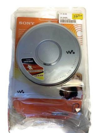 Vintage Sony Cd Walkman Model D - Ej011 Silver No Headphones Open Box