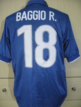 Roberto Baggio Italy World Cup 1998 Nike Football Soccer Shirt S Vtg Indossata