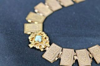 17 " Book Chain Necklace Antique Victorian Gold Filled Edwardian For Charm Locket