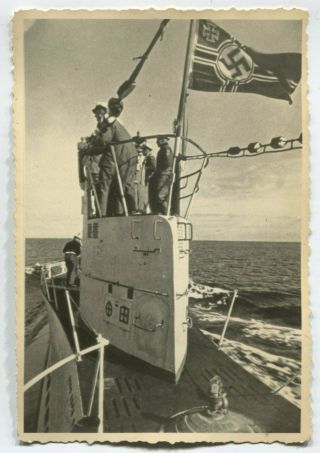 German Wwii Archive Photo: Kriegsmarine U - Boat Crew Members In Conning Tower