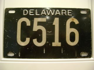 Delaware C516 License Plate Antique Car Vintage Auto Decor