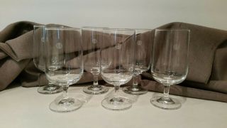 Six (6) Vintage Pan Am First Class Wine Glasses - And In Orig.  Box