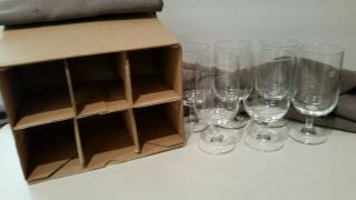 Six (6) Vintage Pan Am First Class Wine Glasses - and In Orig.  Box 6